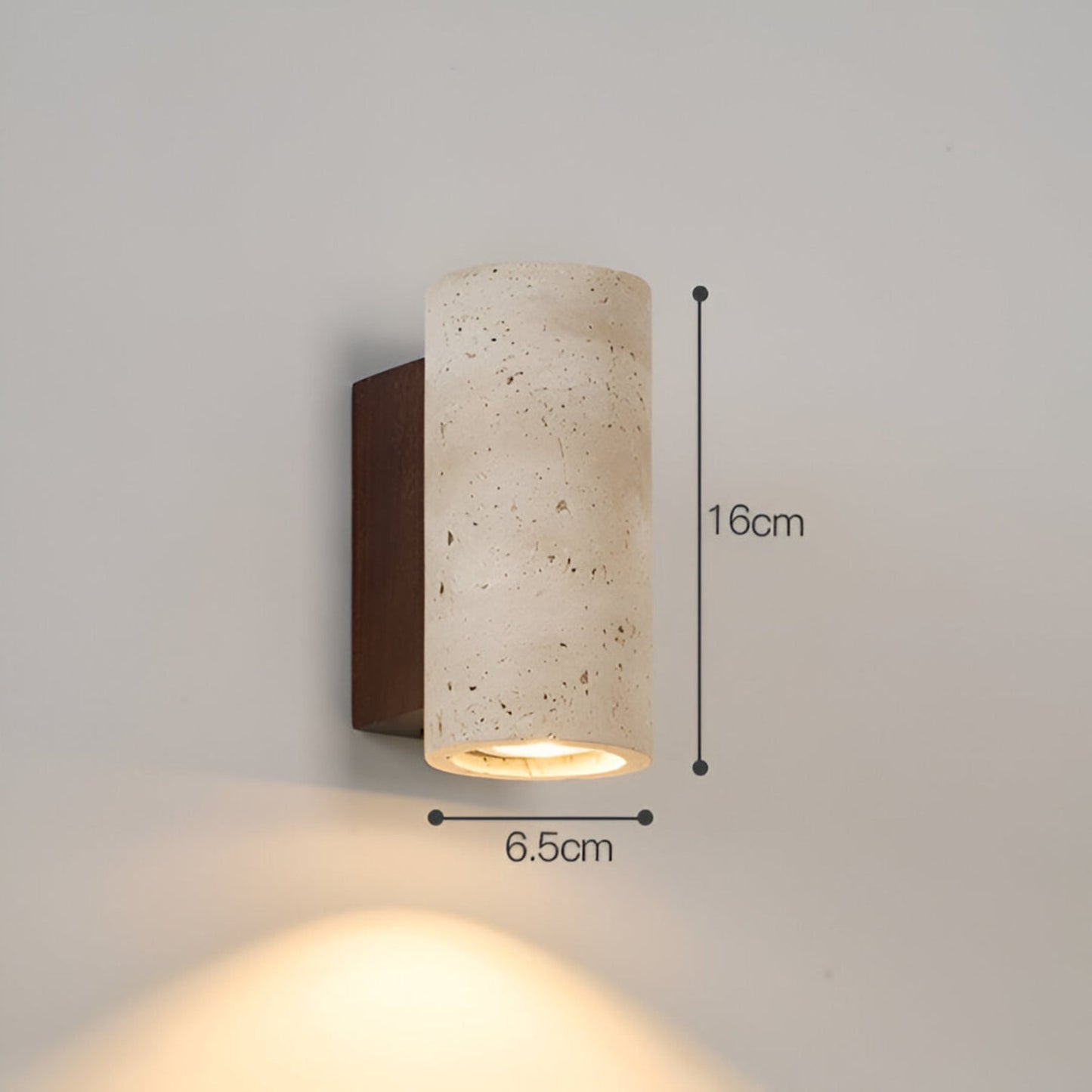 Travertine & Wood LED Wall Light