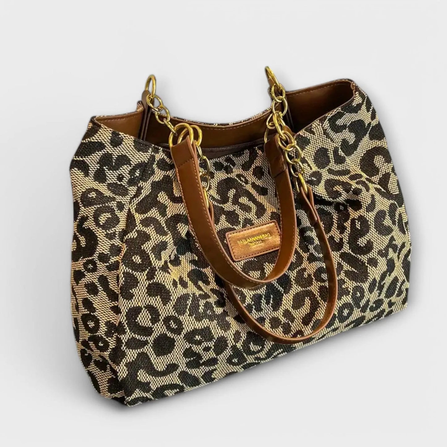 Women’s Leopard Print Tote Bag with Shoulder Strap