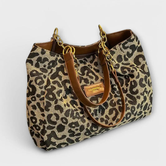 Women’s Leopard Print Tote Bag with Shoulder Strap
