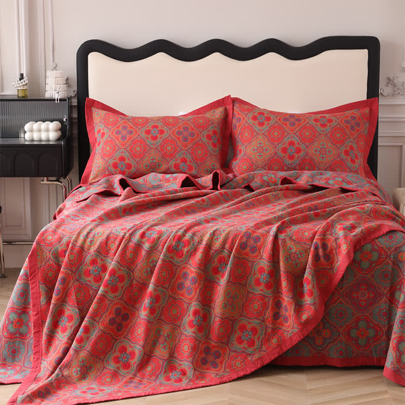 Reversible Cotton Floral Quilt