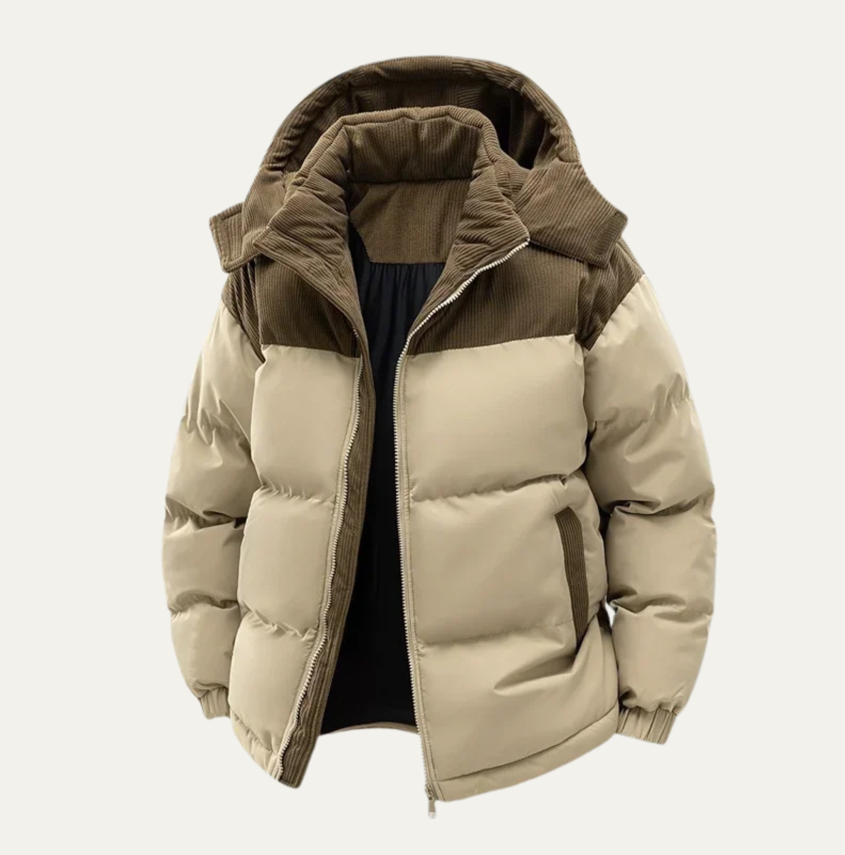 Men’s Hooded Winter Puffer Jacket – Thick Insulated Coat