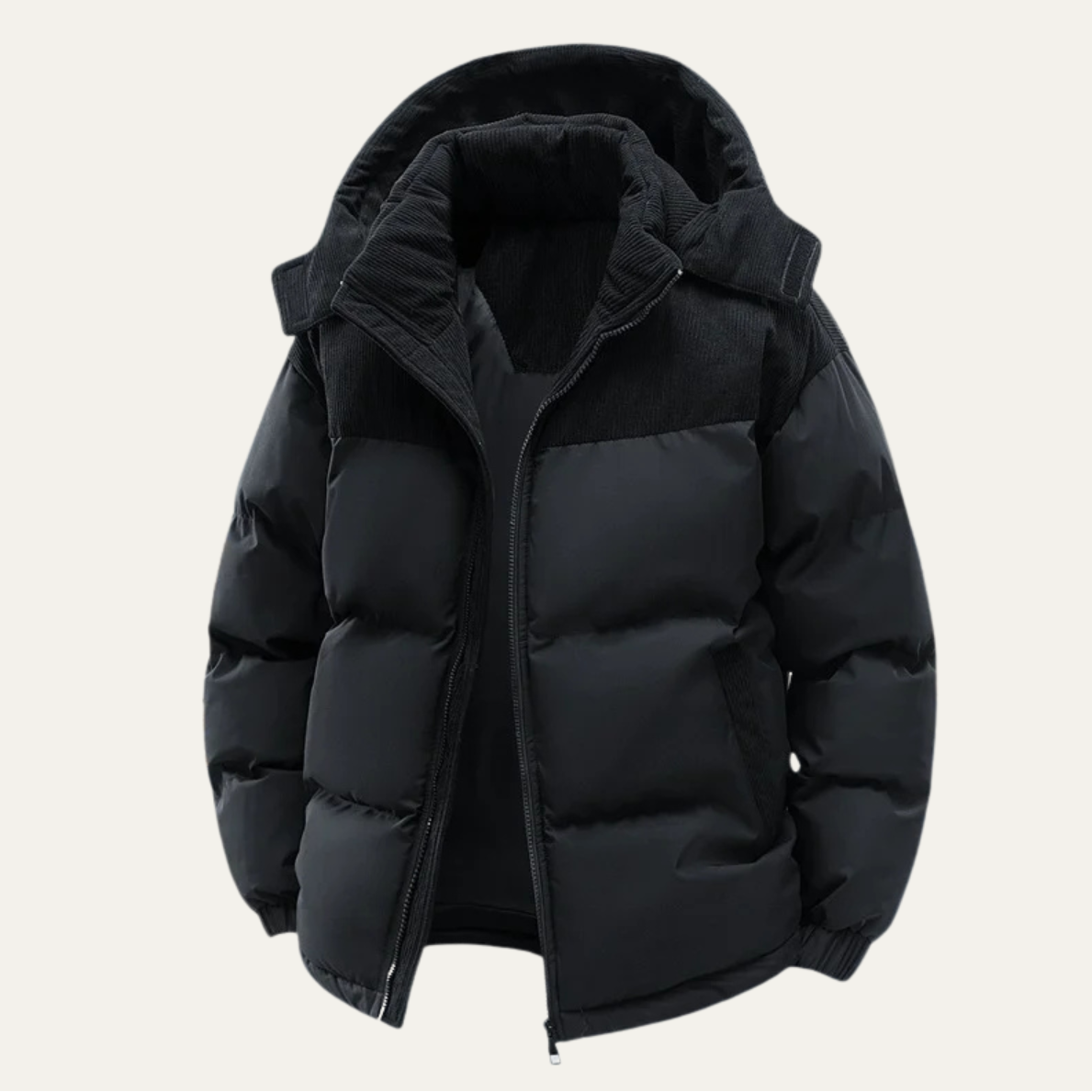 Men’s Hooded Winter Puffer Jacket – Thick Insulated Coat