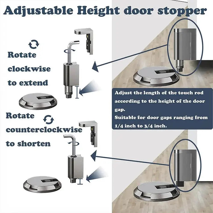 Premium Floor Door Stopper - Heavy Duty Press To Lock Catch Pack