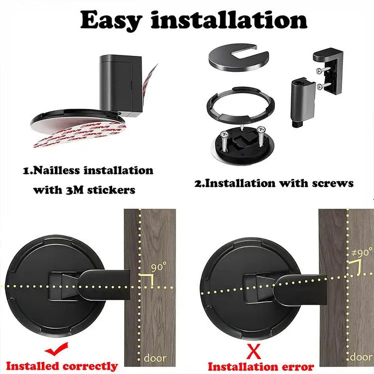 Premium Floor Door Stopper - Heavy Duty Press To Lock Catch Pack