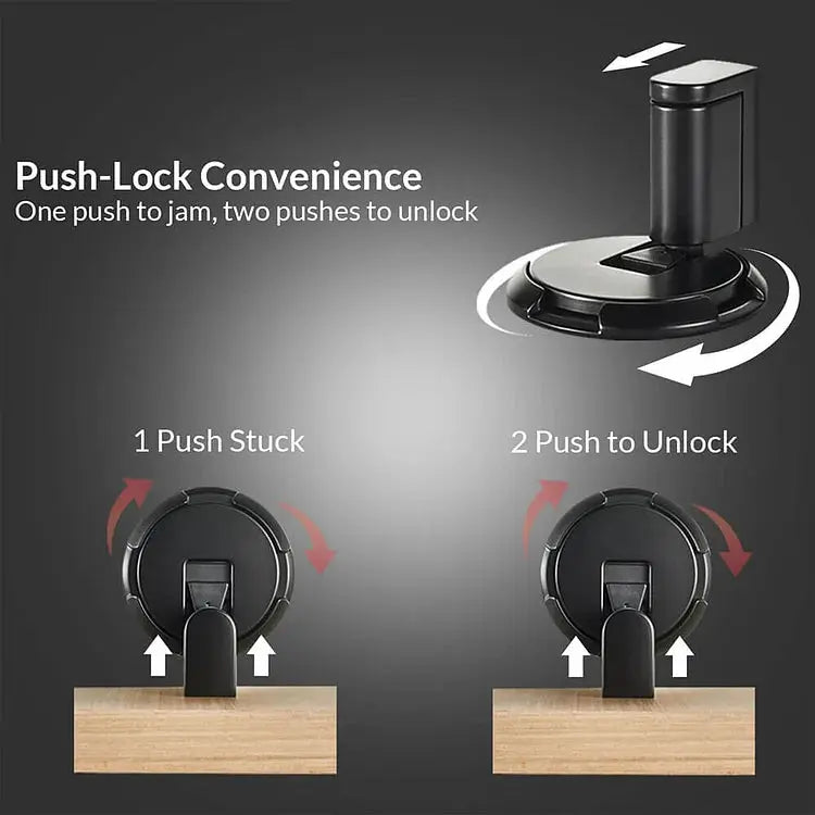 Premium Floor Door Stopper - Heavy Duty Press To Lock Catch Pack
