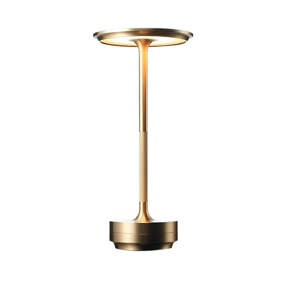 Rechargeable Brass Table Lamp – Modern Wireless LED Accent Light