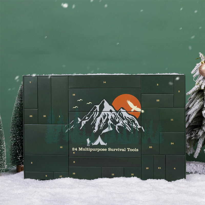 Mens Outdoor Survival Gear Advent Calendar 24 Day Camping Tool Gift