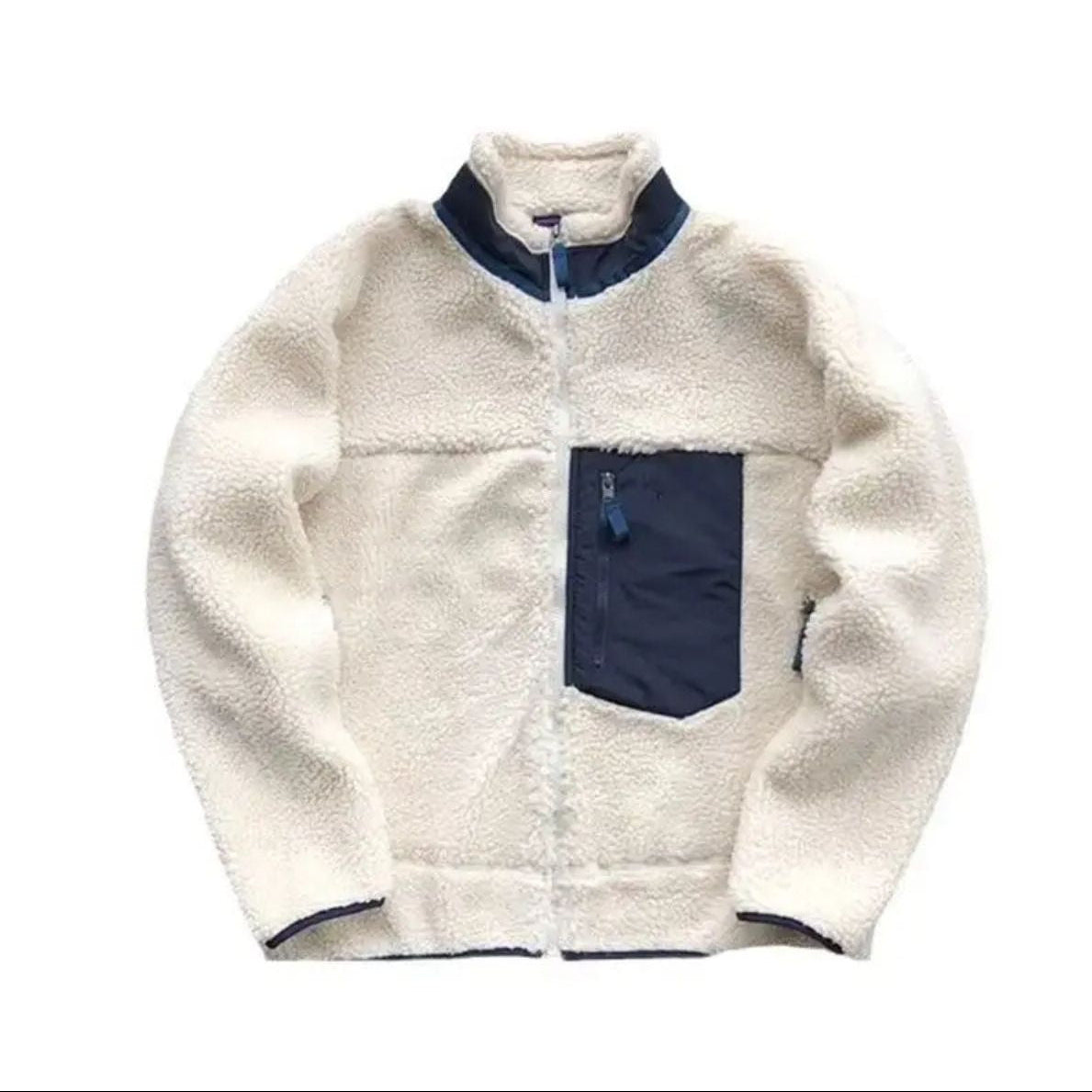 Men’s Teddy Fleece Lined Jacket with Zip and High Collar