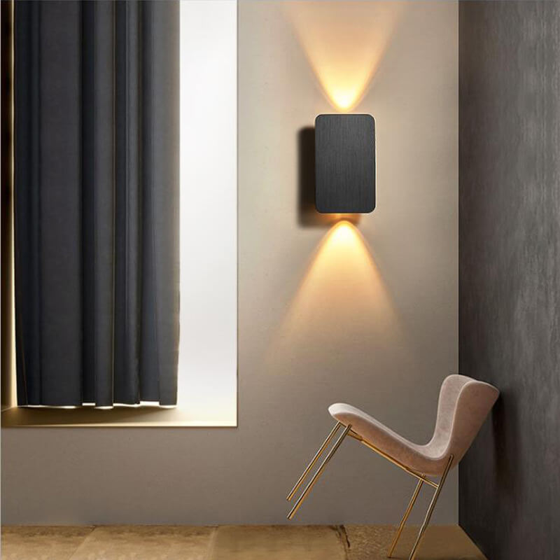 Nordic LED Wall Sconce – Modern Rectangular Glass Wall Light (2-Light)