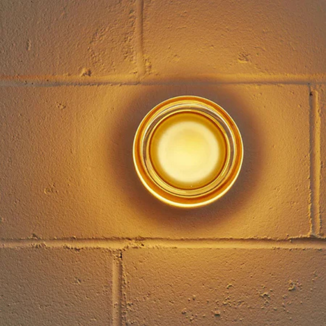 Modern Glass Wall Sconce – Round LED Wall Light Fixture
