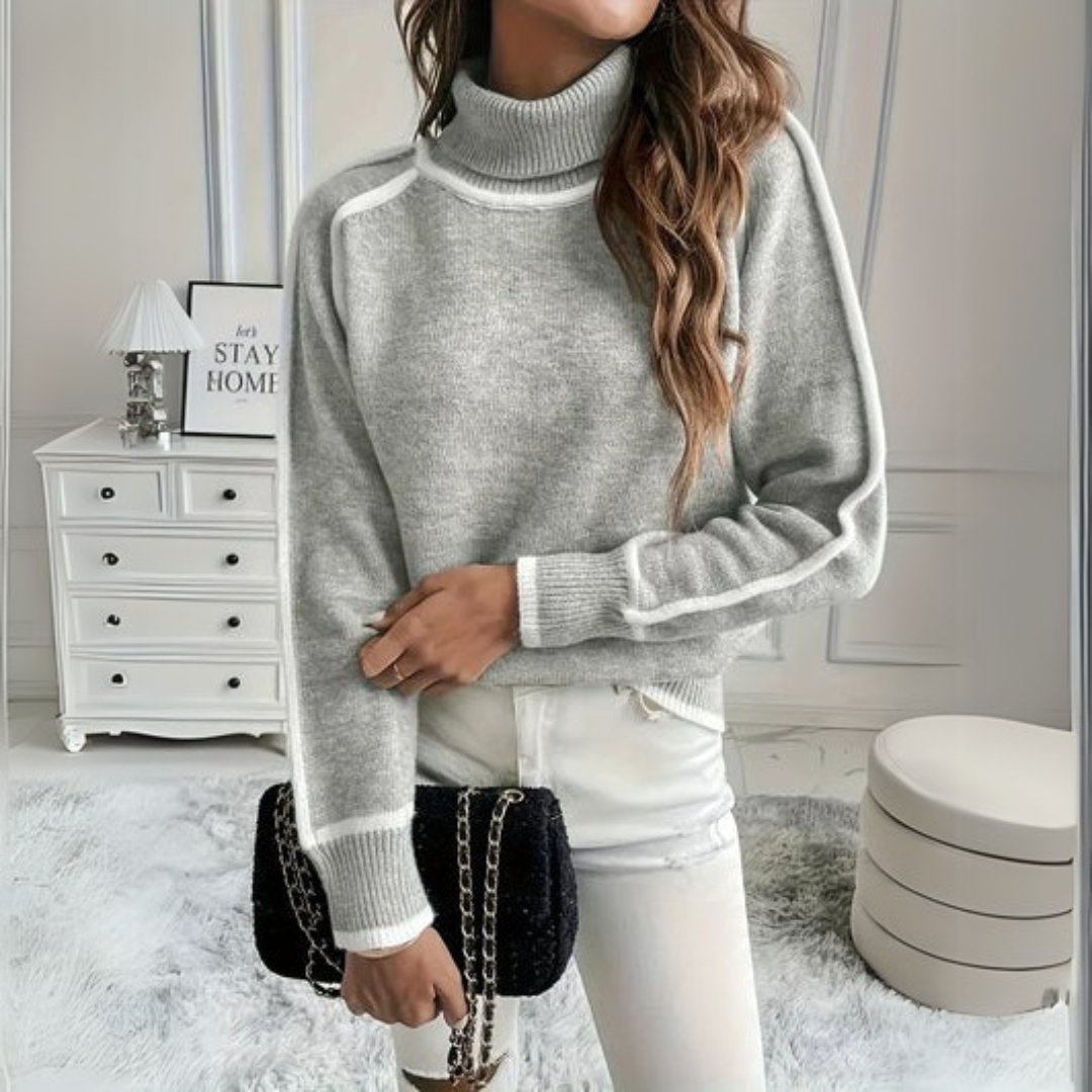 Women’s High Collar Knit Sweater