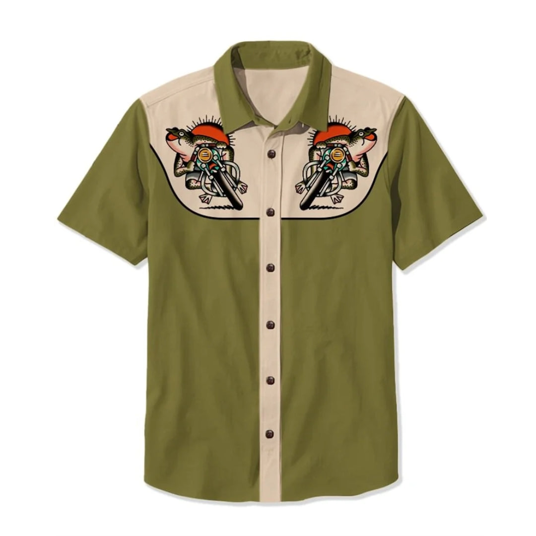 Men’s Embroidered Western Shirt – Relaxed Fit