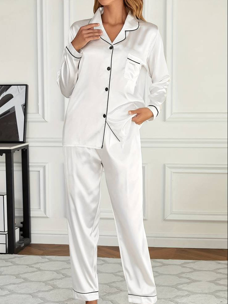 Women’s Satin Pajama Set – Luxury 2-Piece Sleepwear