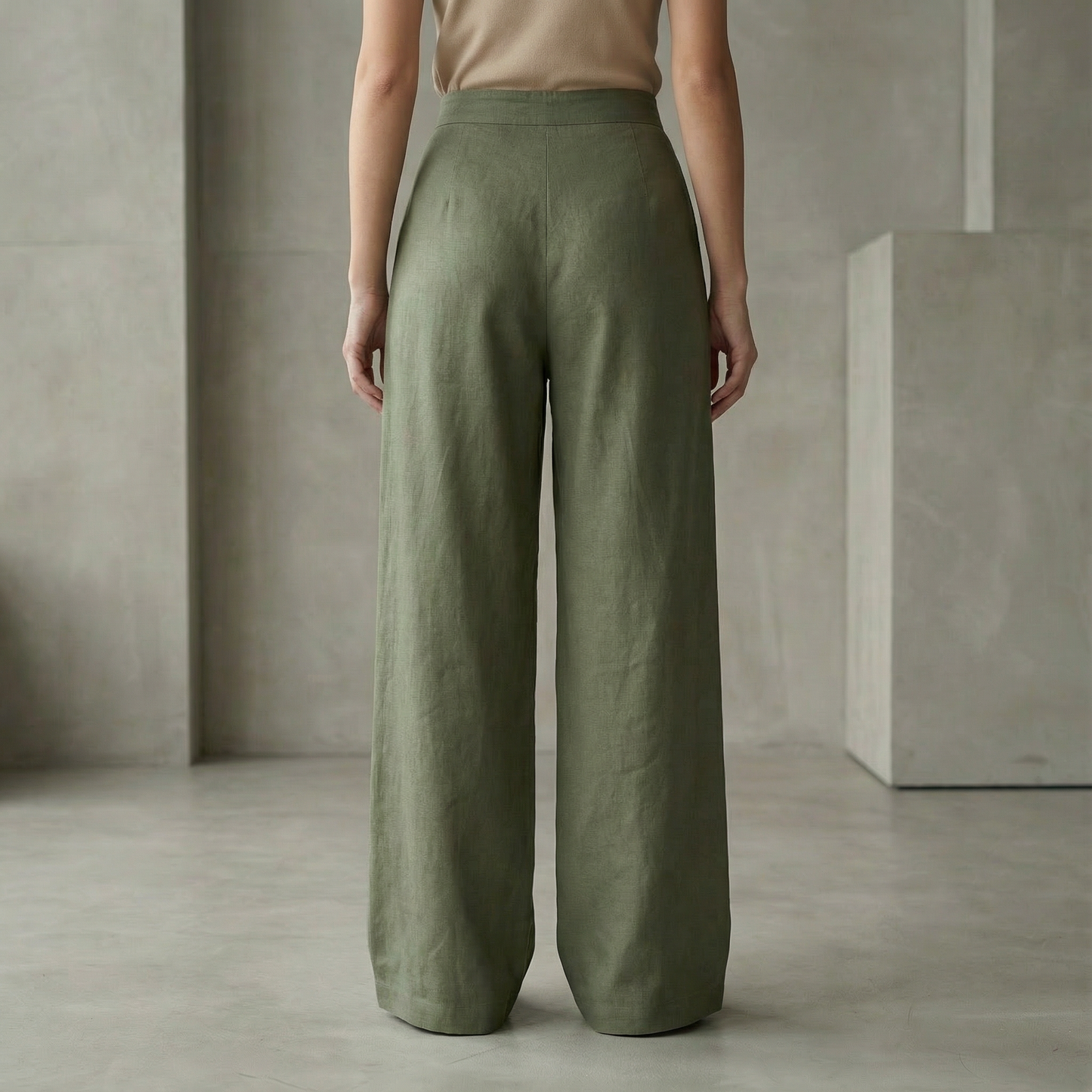 Elena High-Waist Button-Up Palazzo Pants for Women – Flowy Wide-Leg Fit