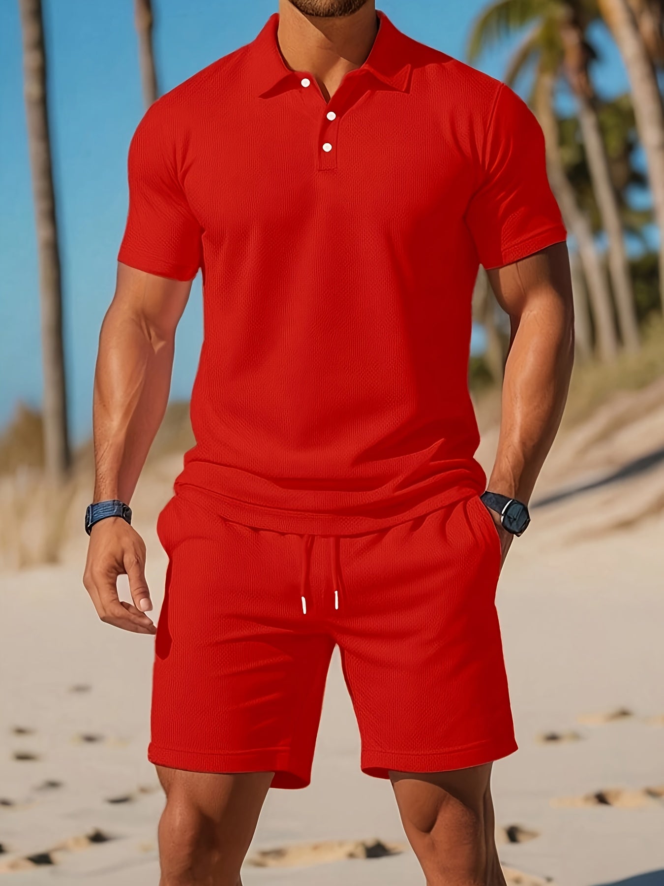 Men’s Polo Shirt & Shorts Summer Set