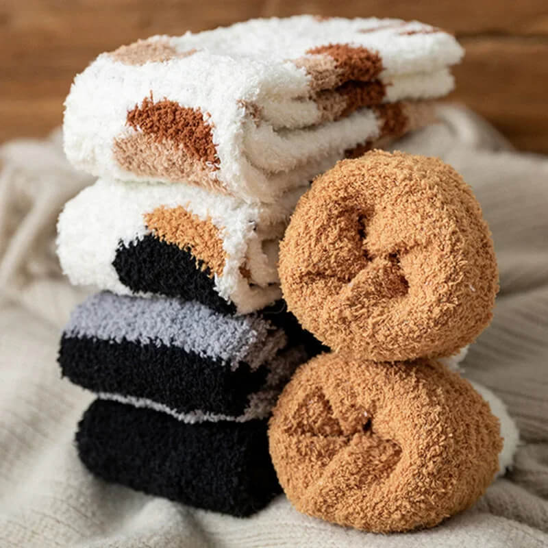 Women's Cat Paw Crew Socks with Embroidered Detail