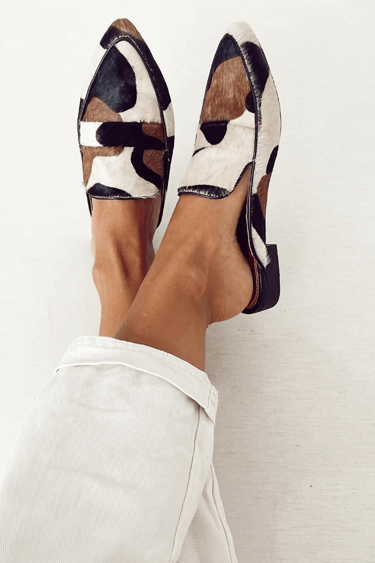Women's Abstract Pattern Loafers - Comfortable Slip-On Shoes