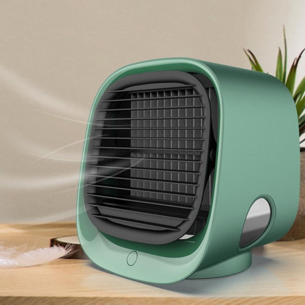 2-in-1 Portable Air Cooler & Humidifier – USB Mini Cooling Fan