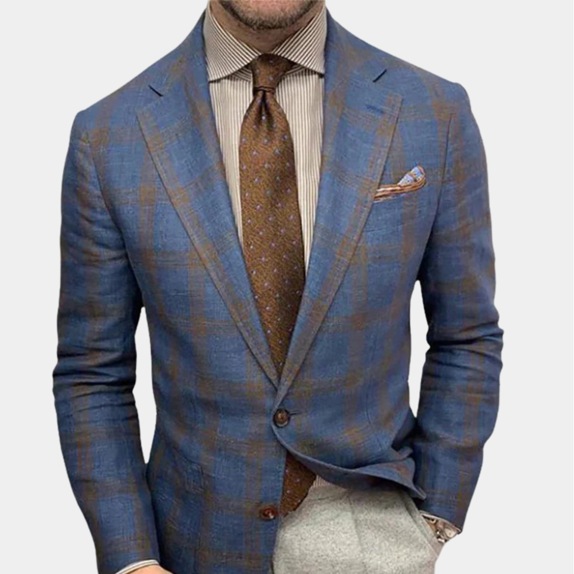 Men’s Plaid Blazer Tailored Fit