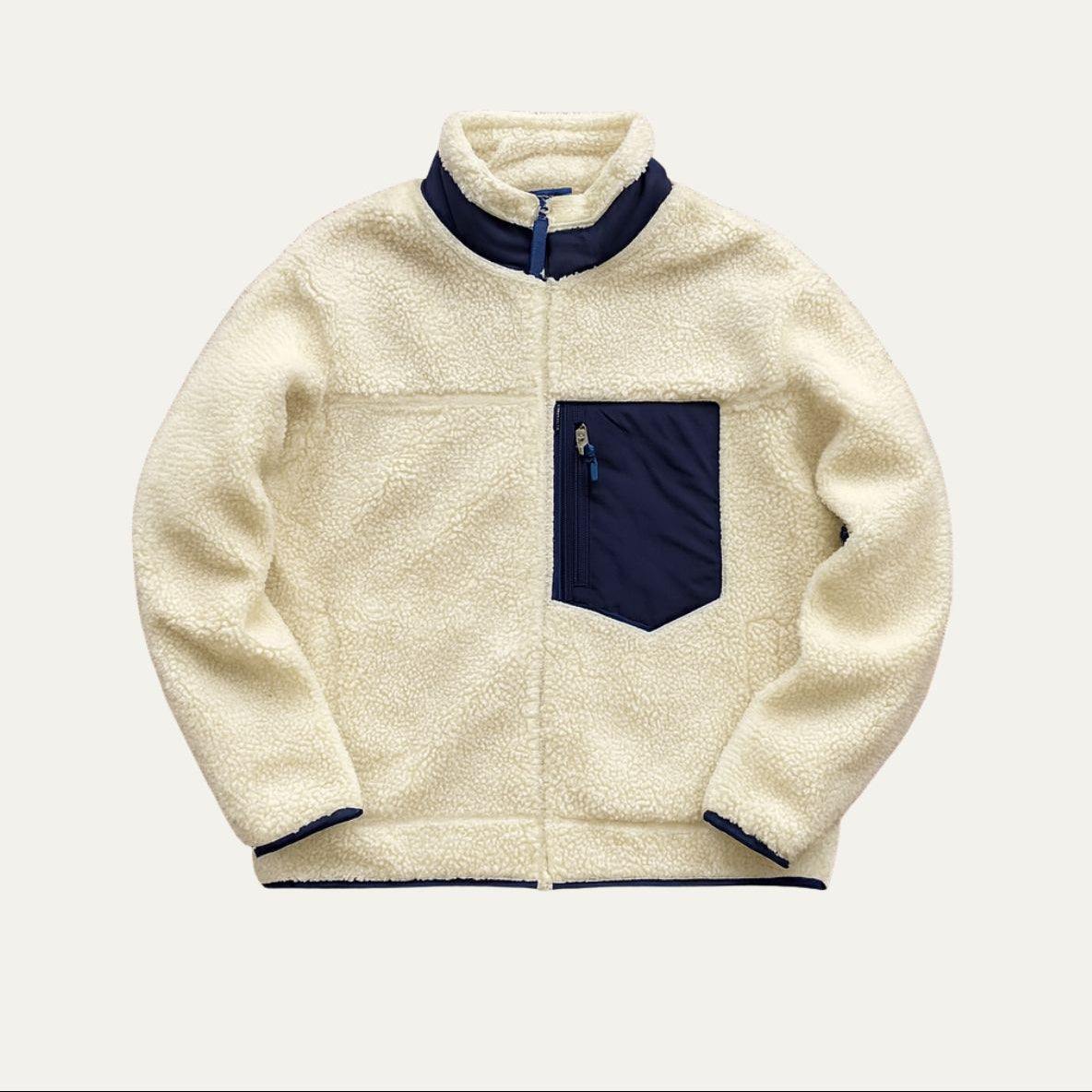 Men’s Teddy Fleece Lined Jacket with Zip and High Collar