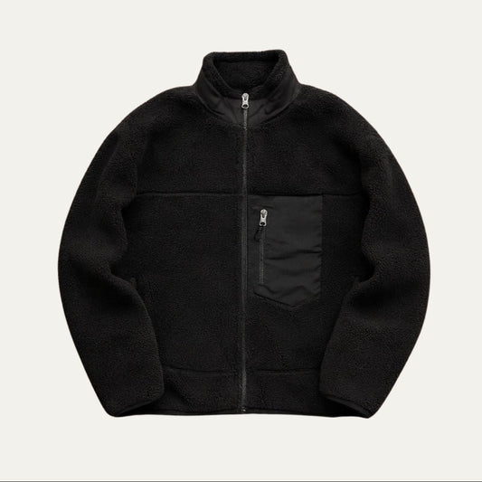 Men’s Teddy Fleece Lined Jacket with Zip and High Collar