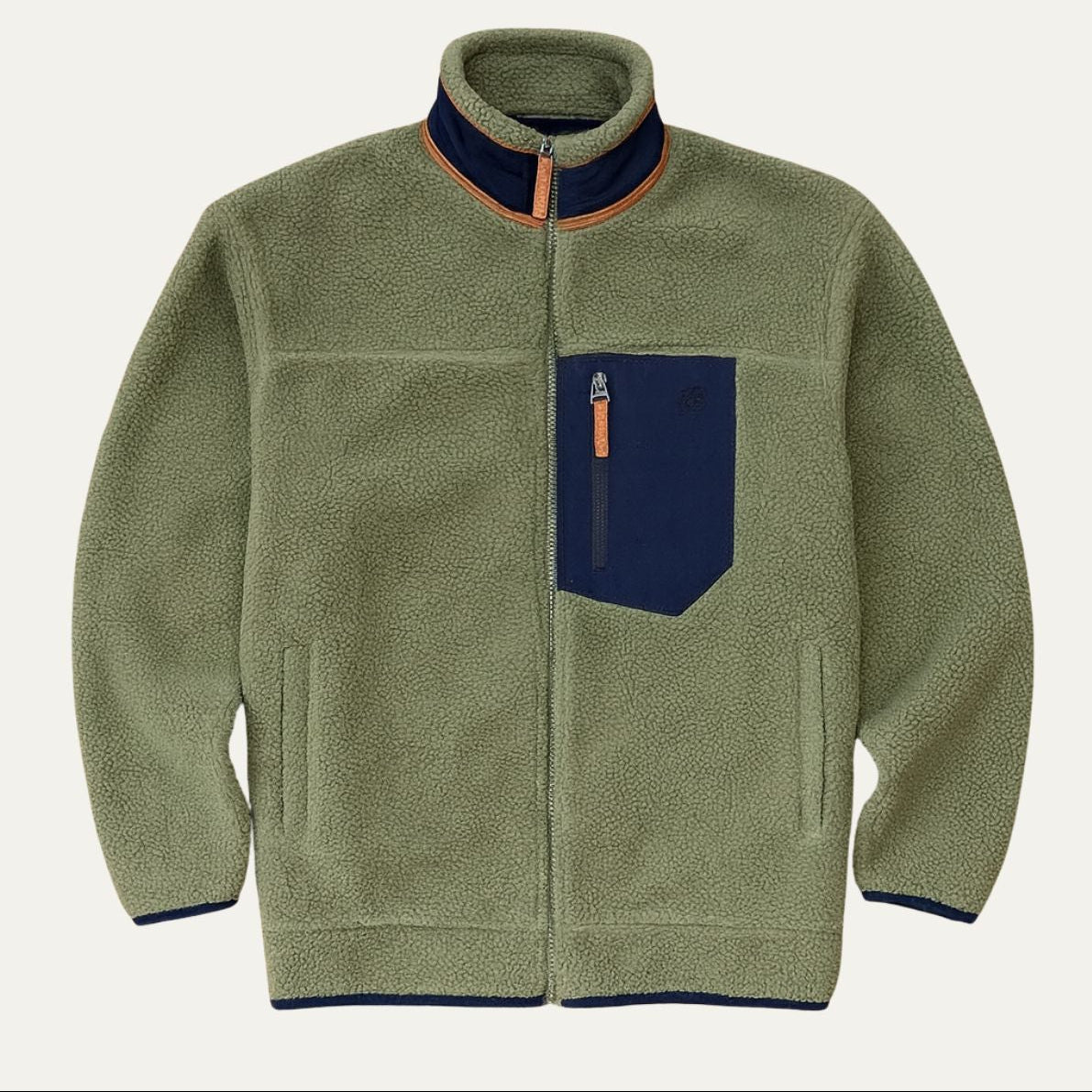 Men’s Teddy Fleece Lined Jacket with Zip and High Collar