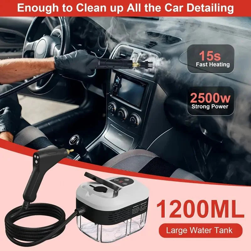 2500W High-Pressure Steam Cleaner with 4 Nozzles
