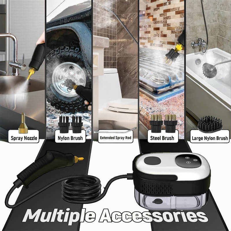 2500W High-Pressure Steam Cleaner with 4 Nozzles
