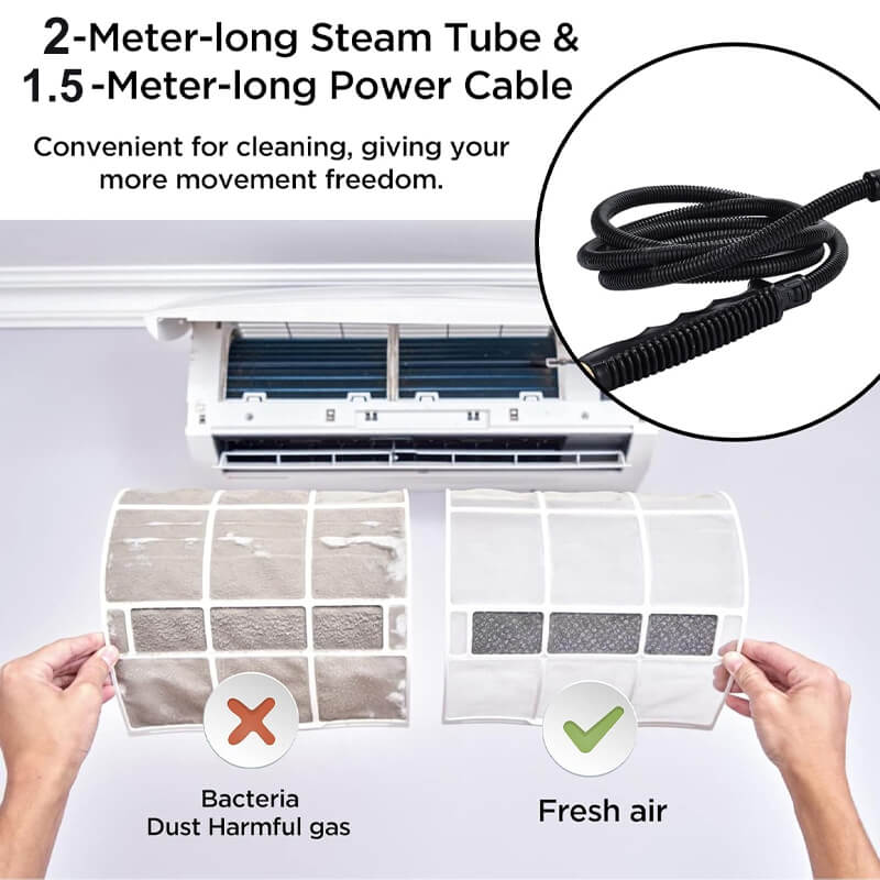 2500W High-Pressure Steam Cleaner with 4 Nozzles