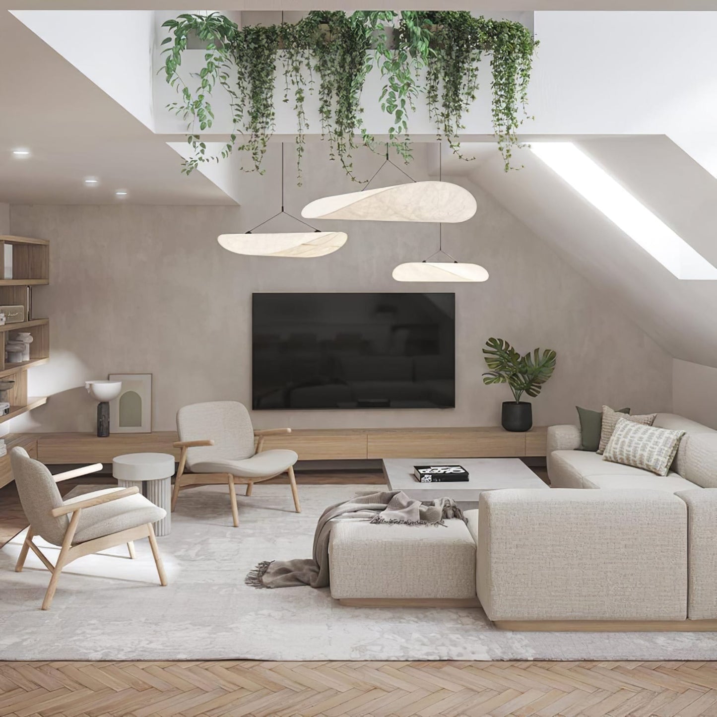 Modern Fabric LED Pendant Light