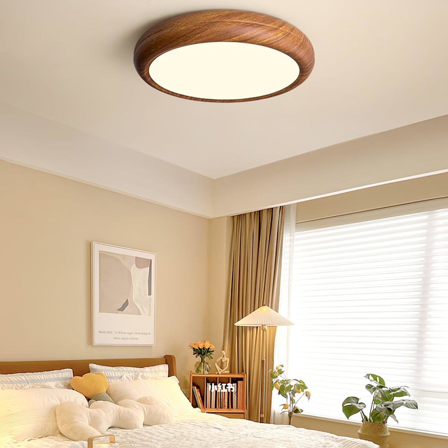 Modern Wood Flush Mount LED Ceiling Light