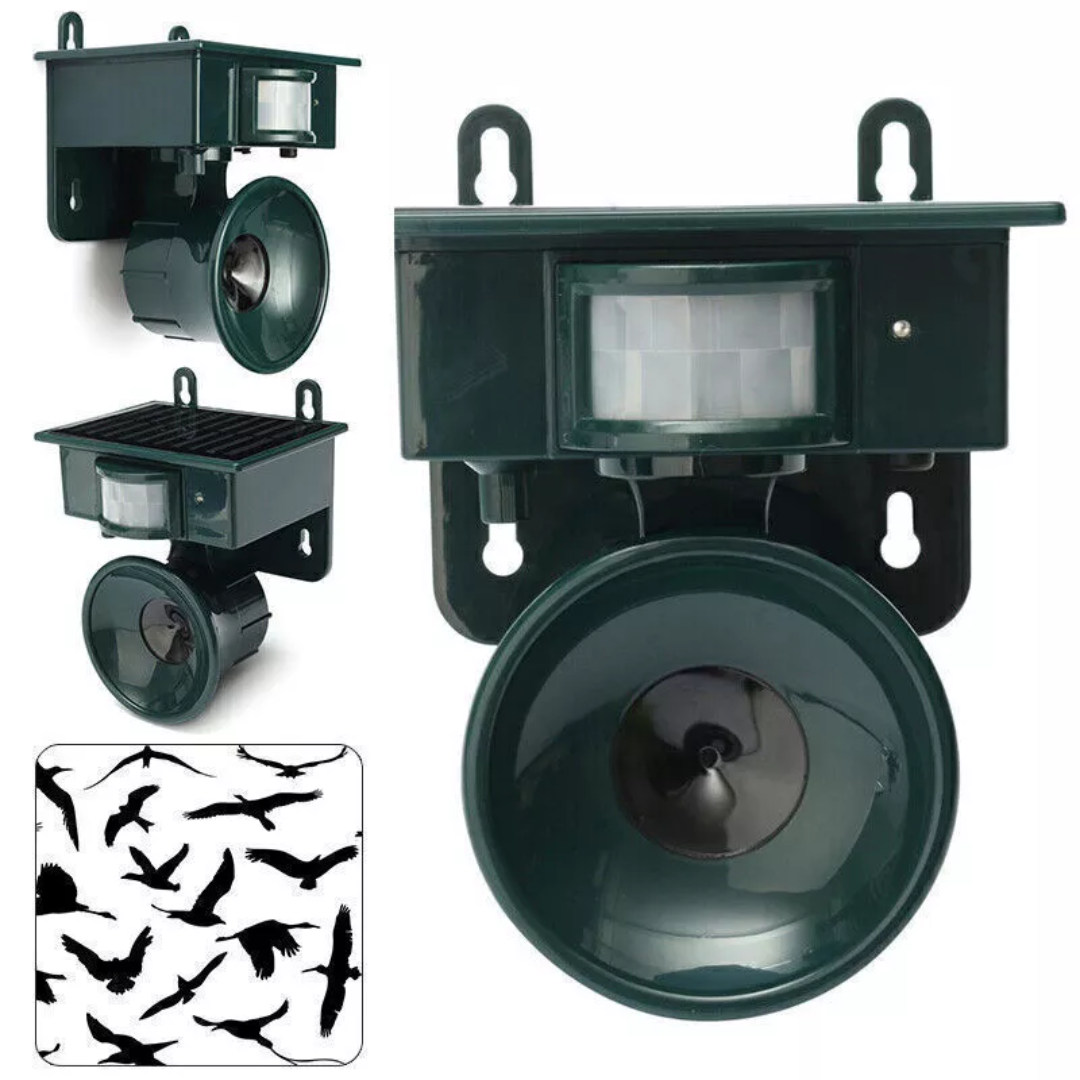 Solar Bird Repeller PIR Motion Sensor - Waterproof Pigeon Deterrent