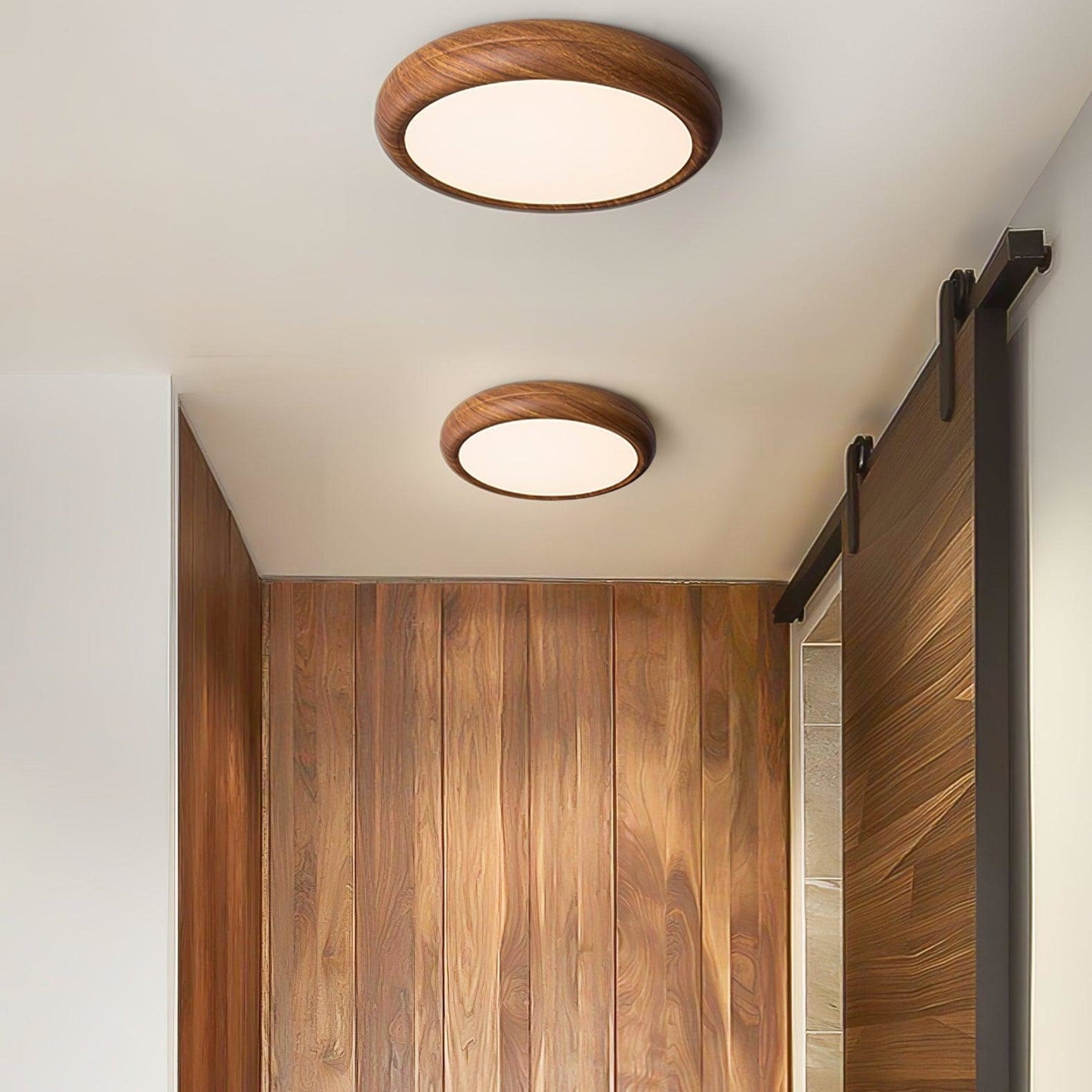 Modern Wood Flush Mount LED Ceiling Light