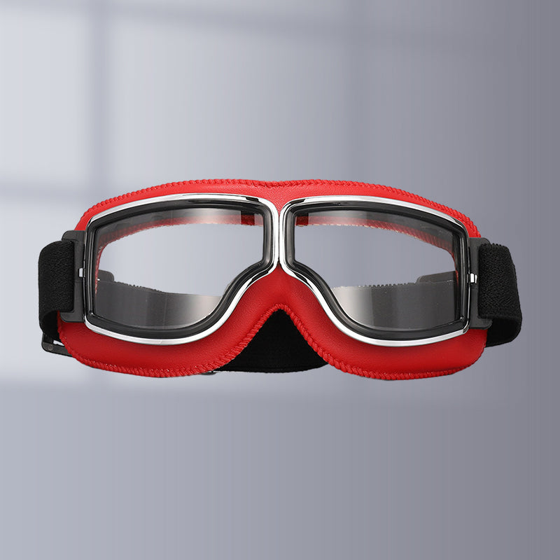 Vintage Motorcycle Goggles - Over Glasses Leather Aviator Pilot