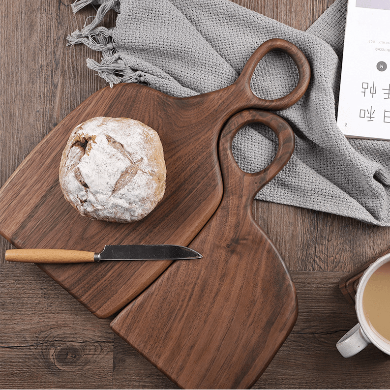 Walnut Wood Cutting Board with Handle – Premium Solid Wood Kitchen & Serving Board