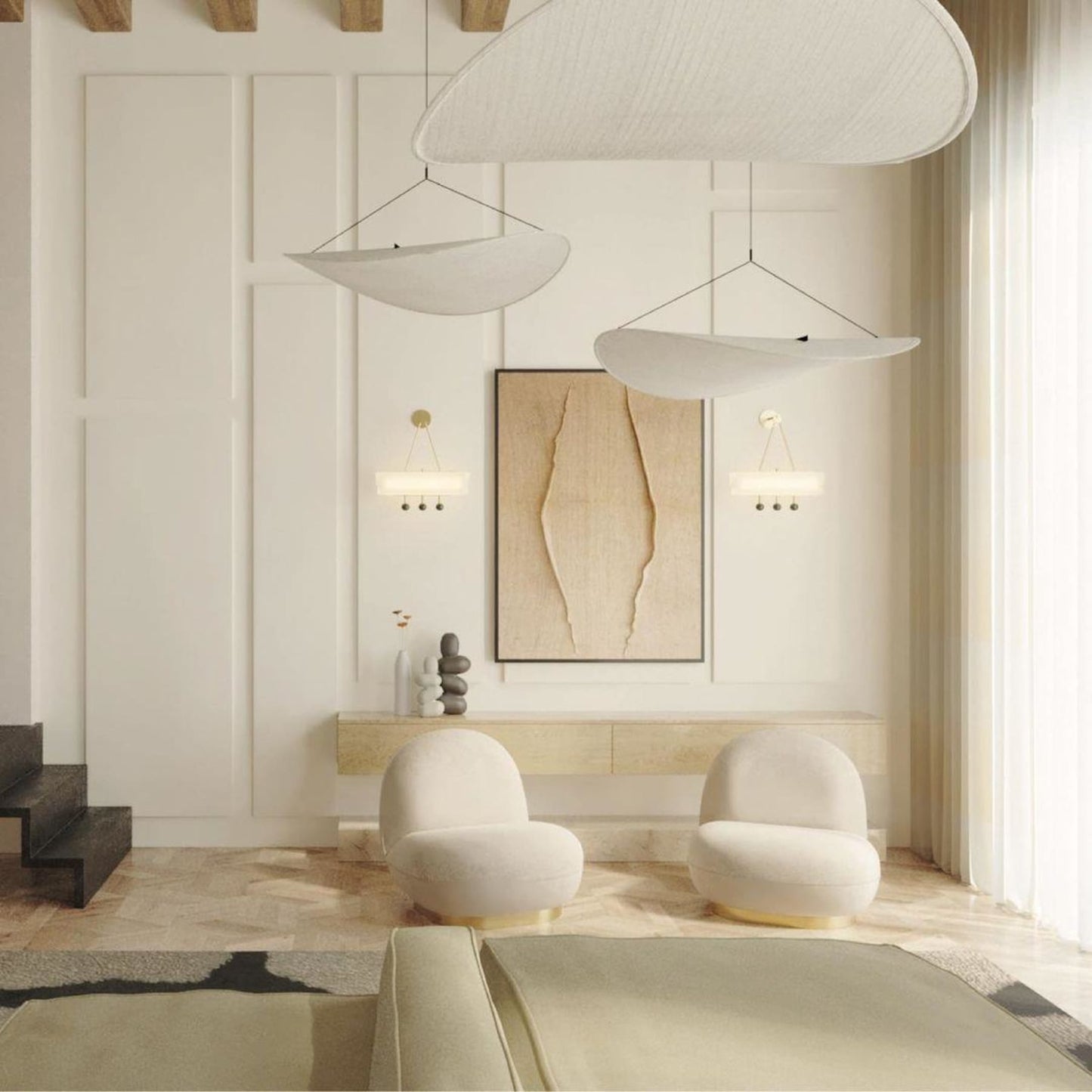 Modern Fabric LED Pendant Light