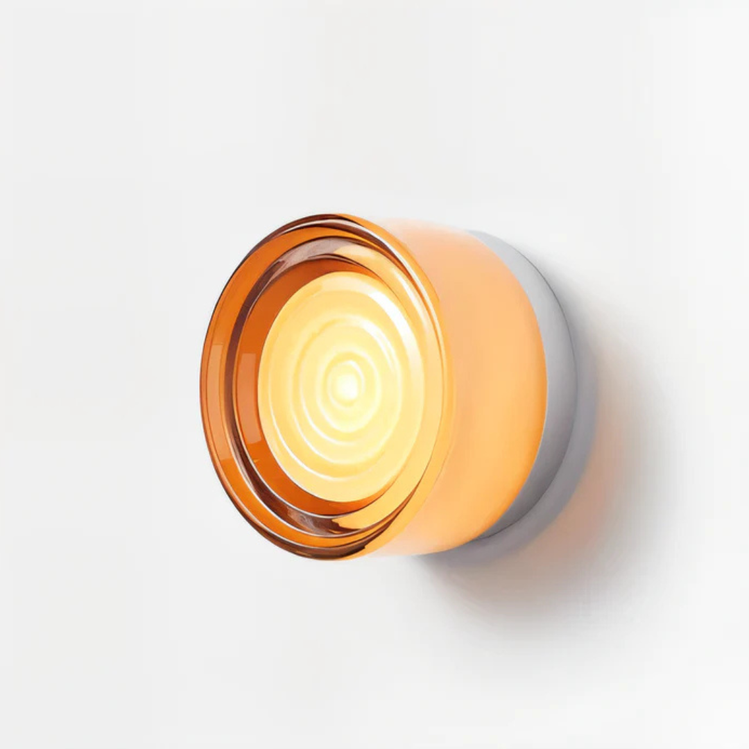 Modern Glass Wall Sconce – Round LED Wall Light Fixture