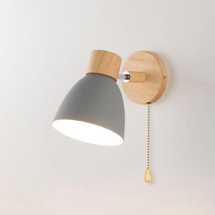 Wooden Cone Wall Sconce – Modern Minimalist LED Wall Light