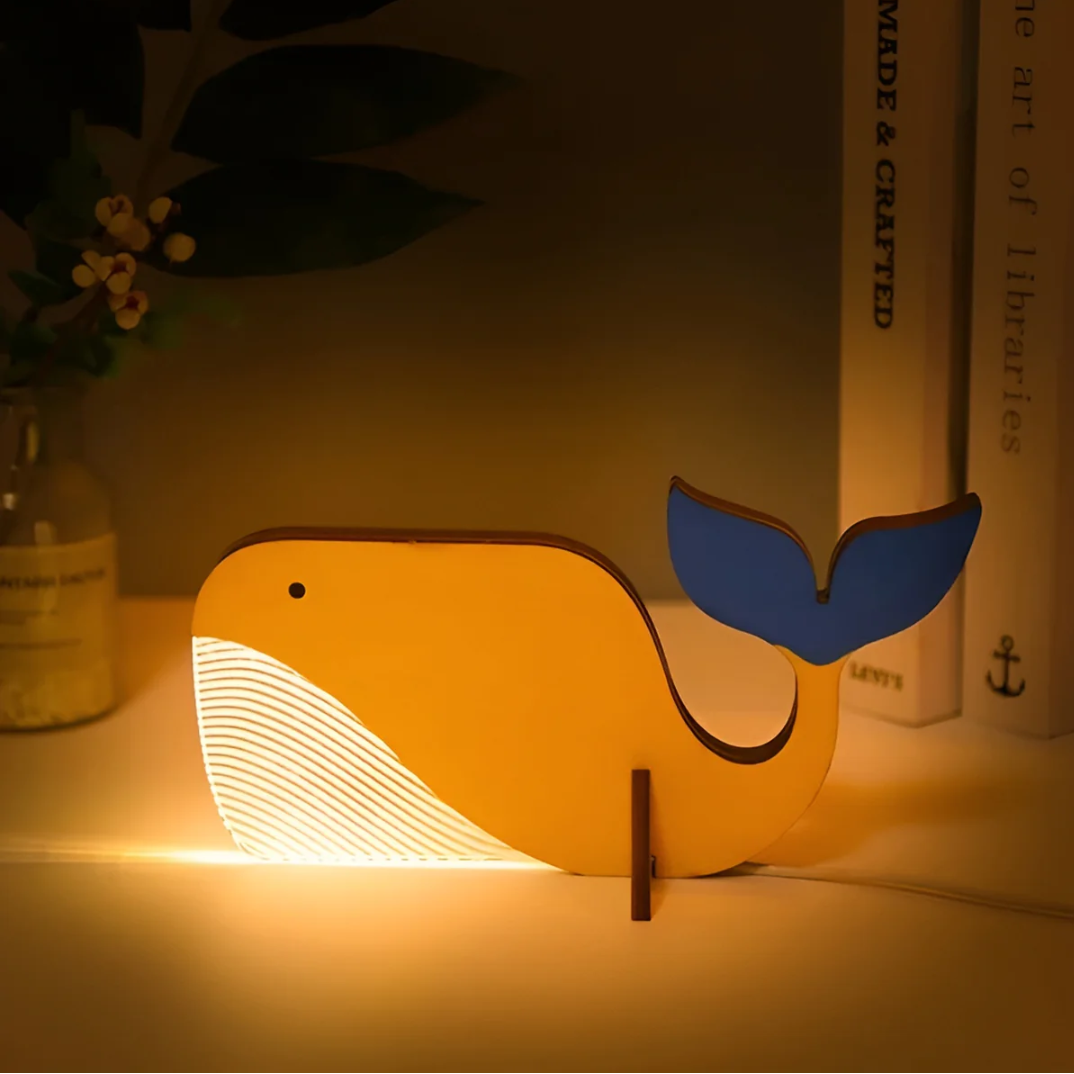 Nordic Wooden Animal LED Table Lamp – Warm Light Decorative Desk Lamp