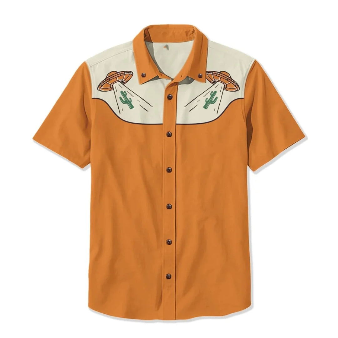 Men’s Embroidered Western Shirt – Relaxed Fit