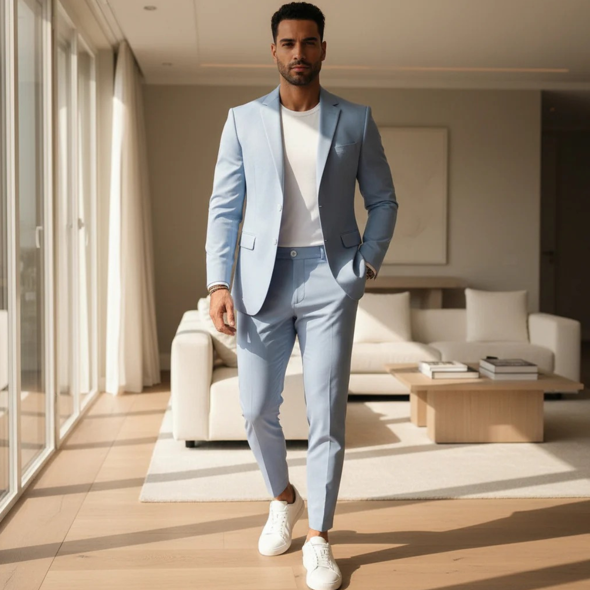 Men’s Slim Fit Suit Set – Modern Blazer & Tailored Pants