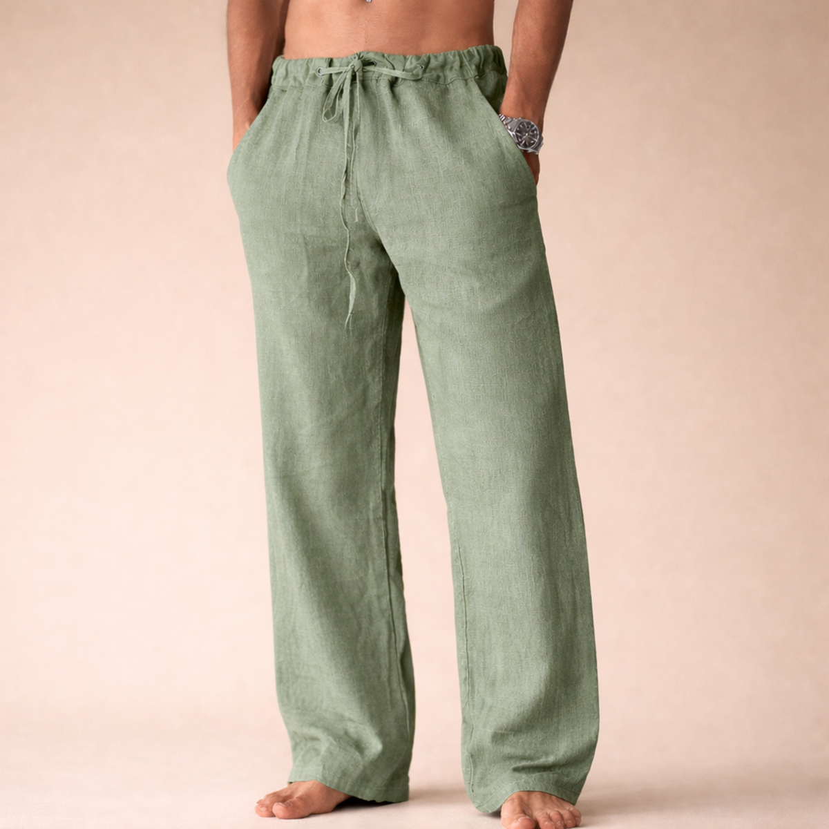 Men’s Linen Drawstring Trousers – Relaxed Fit
