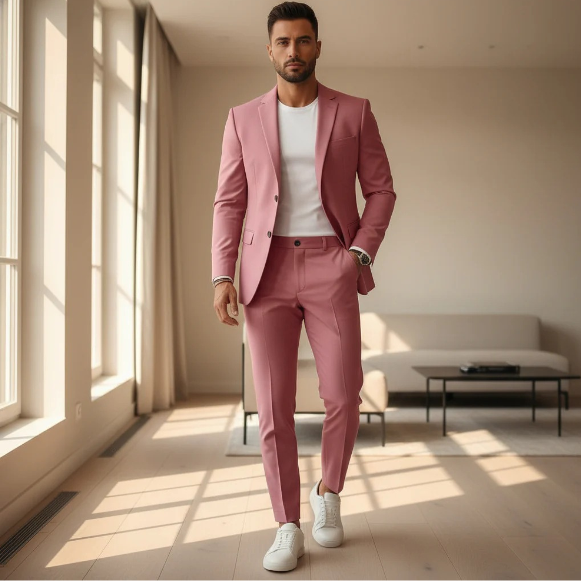 Men’s Slim Fit Suit Set – Modern Blazer & Tailored Pants