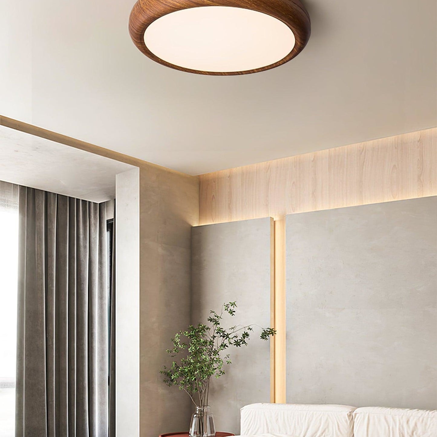 Modern Wood Flush Mount LED Ceiling Light