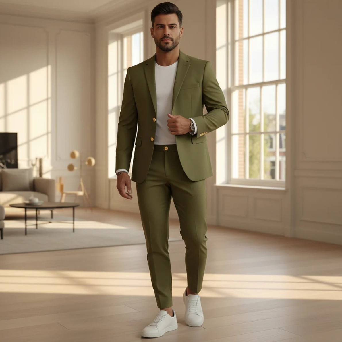 Men’s Slim Fit Suit Set – Modern Blazer & Tailored Pants