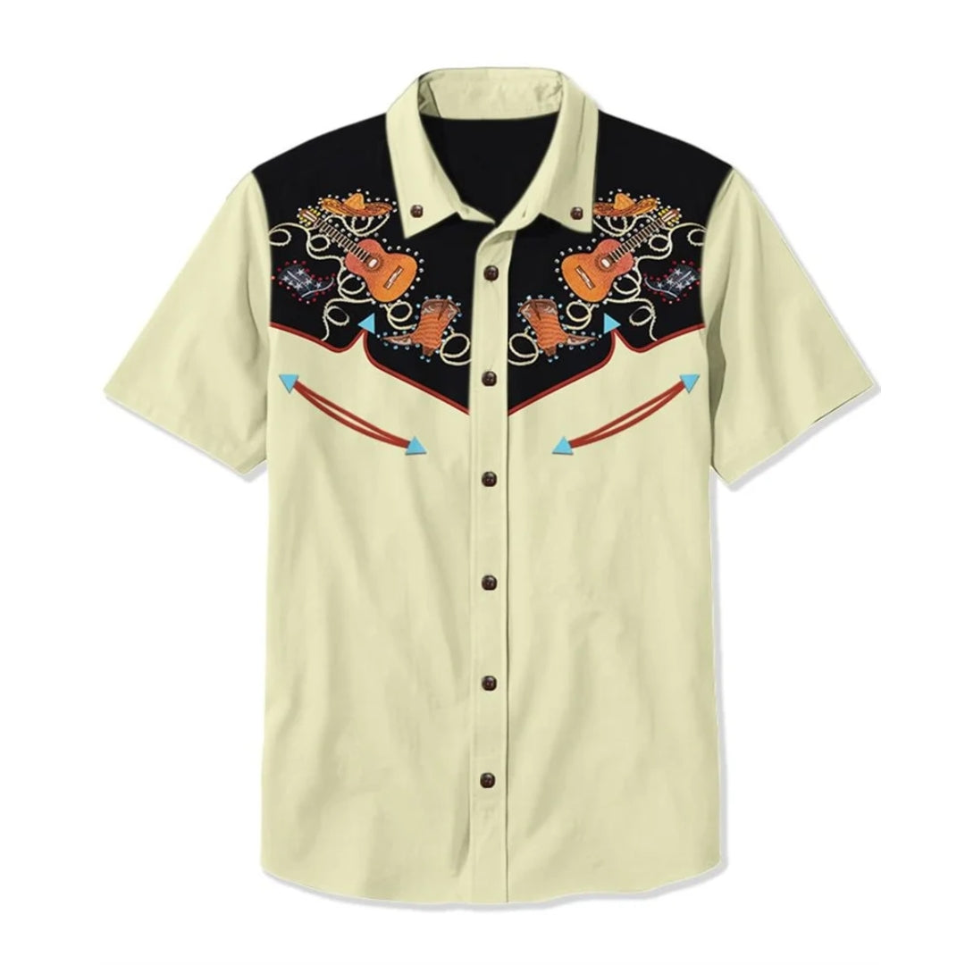 Men’s Embroidered Western Shirt – Relaxed Fit