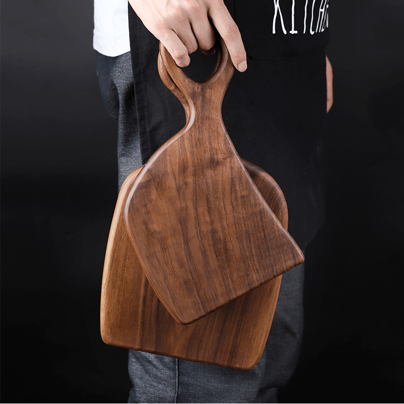 Walnut Wood Cutting Board with Handle – Premium Solid Wood Kitchen & Serving Board