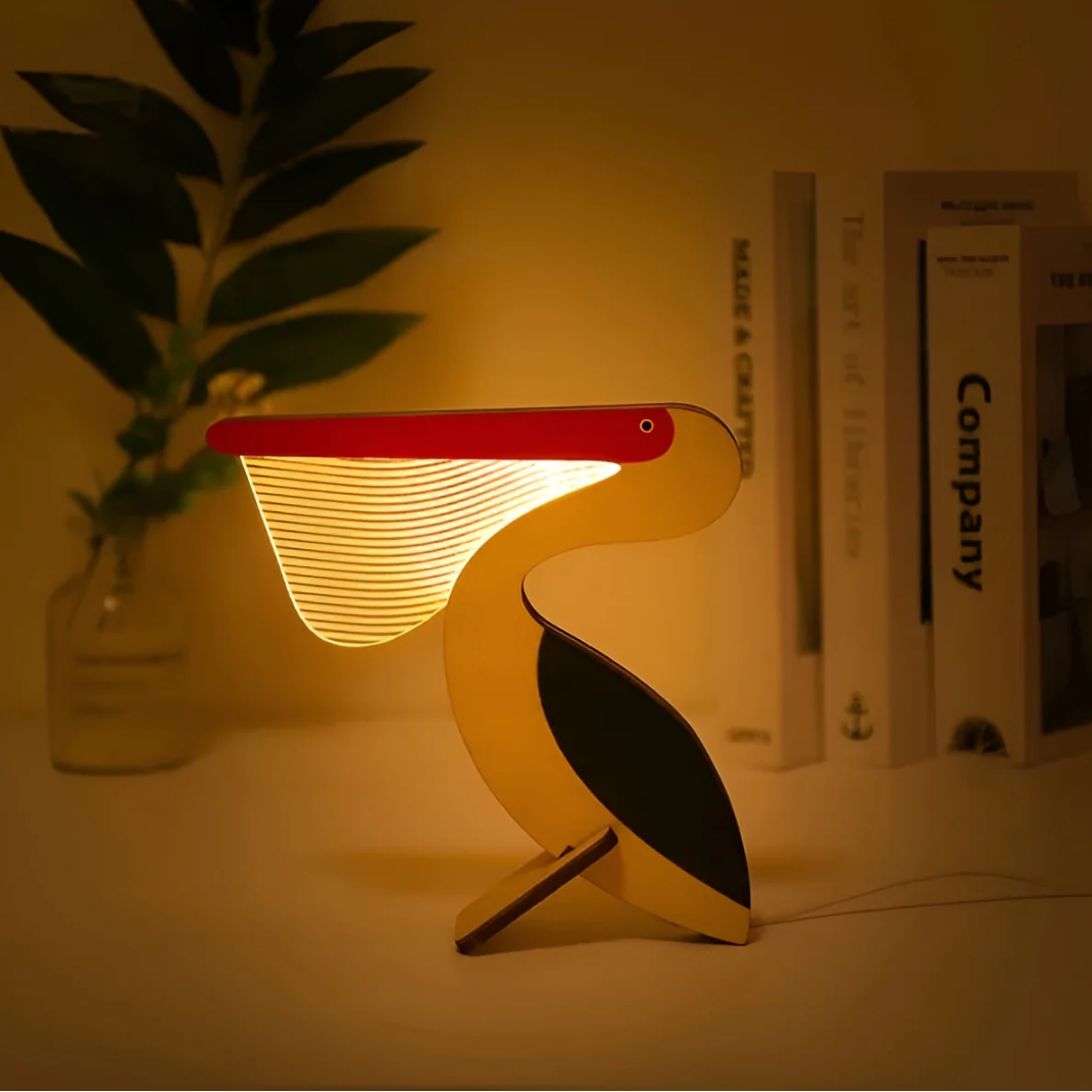 Nordic Wooden Animal LED Table Lamp – Warm Light Decorative Desk Lamp