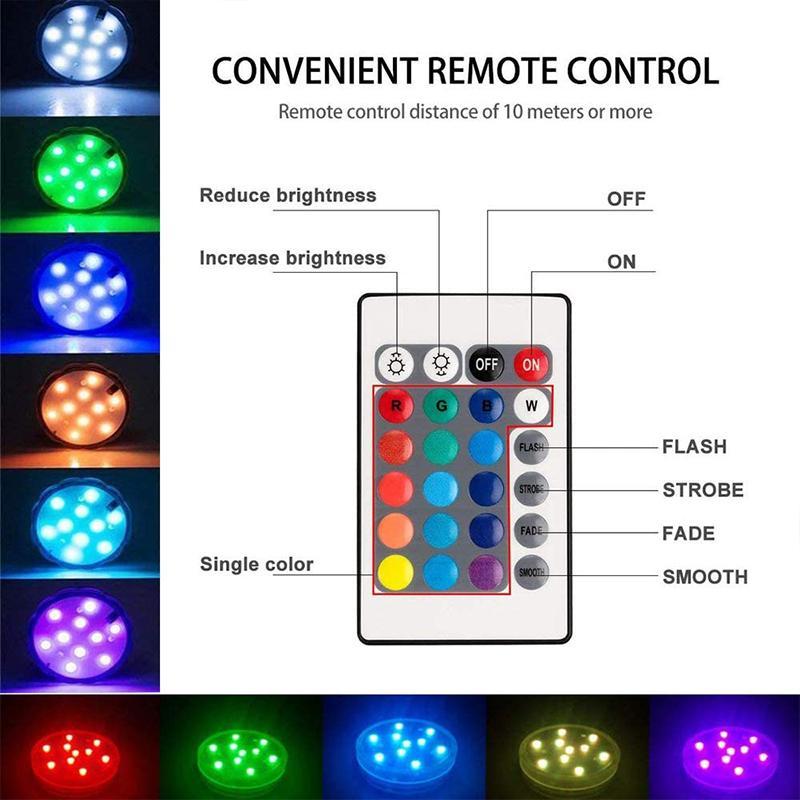Waterproof LED Pool Light with Remote - Submersible Suction Lamp