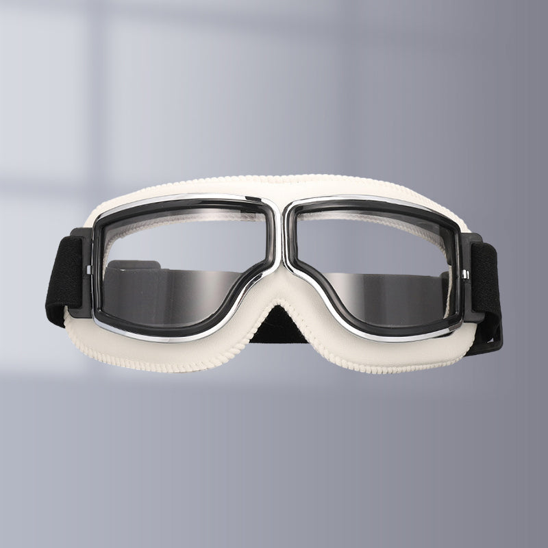 Vintage Motorcycle Goggles - Over Glasses Leather Aviator Pilot